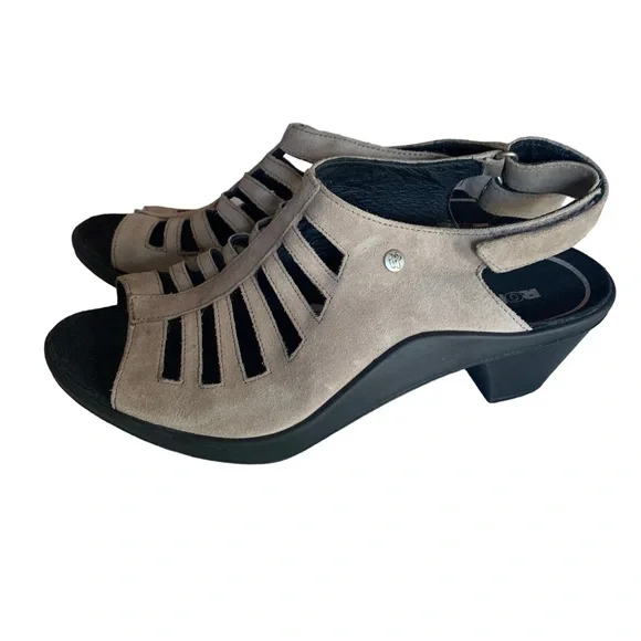 ROMOKA Mokassetta 287 Woman’s Platform Dress Sandal Taupe Size 39 EURO 8-8.5 US - Picture 2 of 13